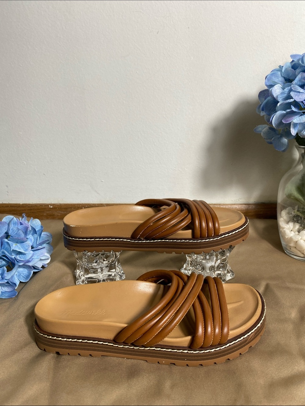 Madewell Tan Brown Braided Slide Sandals